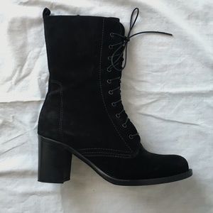 La Canadienne 'Paula' lace-up mid-calf boot black size 8